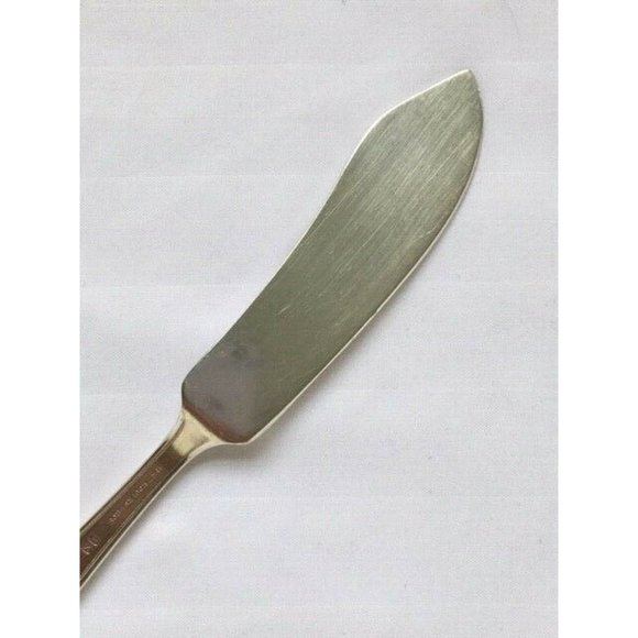 1847 ROGERS BROS INTL SILVERPLATE MASTER BUTTER KNIFE 1924 ANCESTRAL PATTERN 7" - Picture 7 of 9